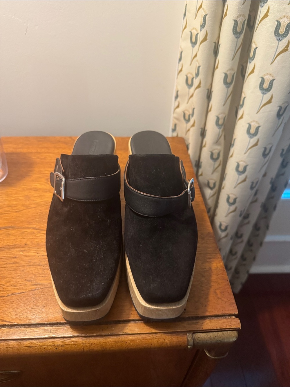 Rachel Comey black suede wooden clog 8.5